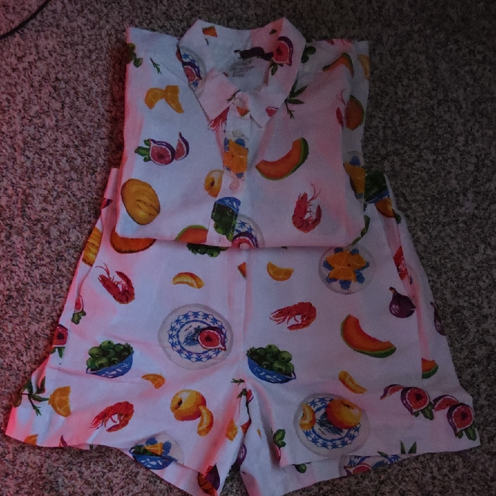 J. Crew Factory Colorful Fruit Print Shorts & Top